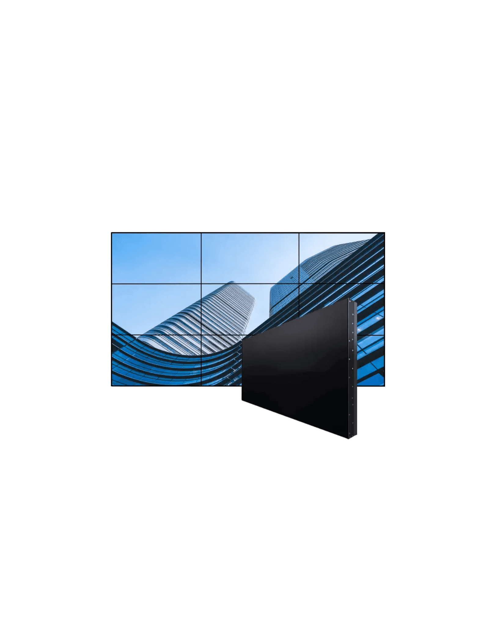 Video wall LED de alta resolución instalado en showroom