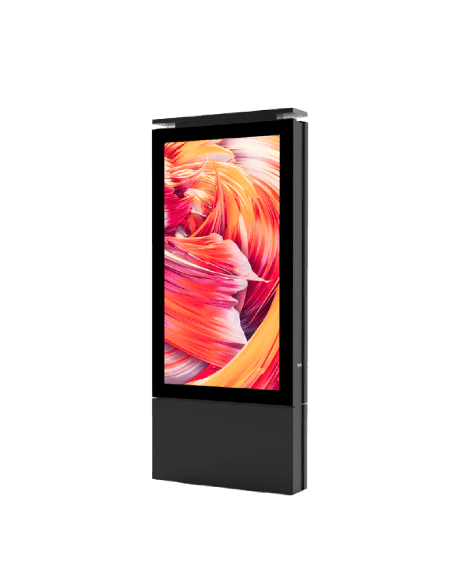 Tótem digital doble cara en lobby corporativo