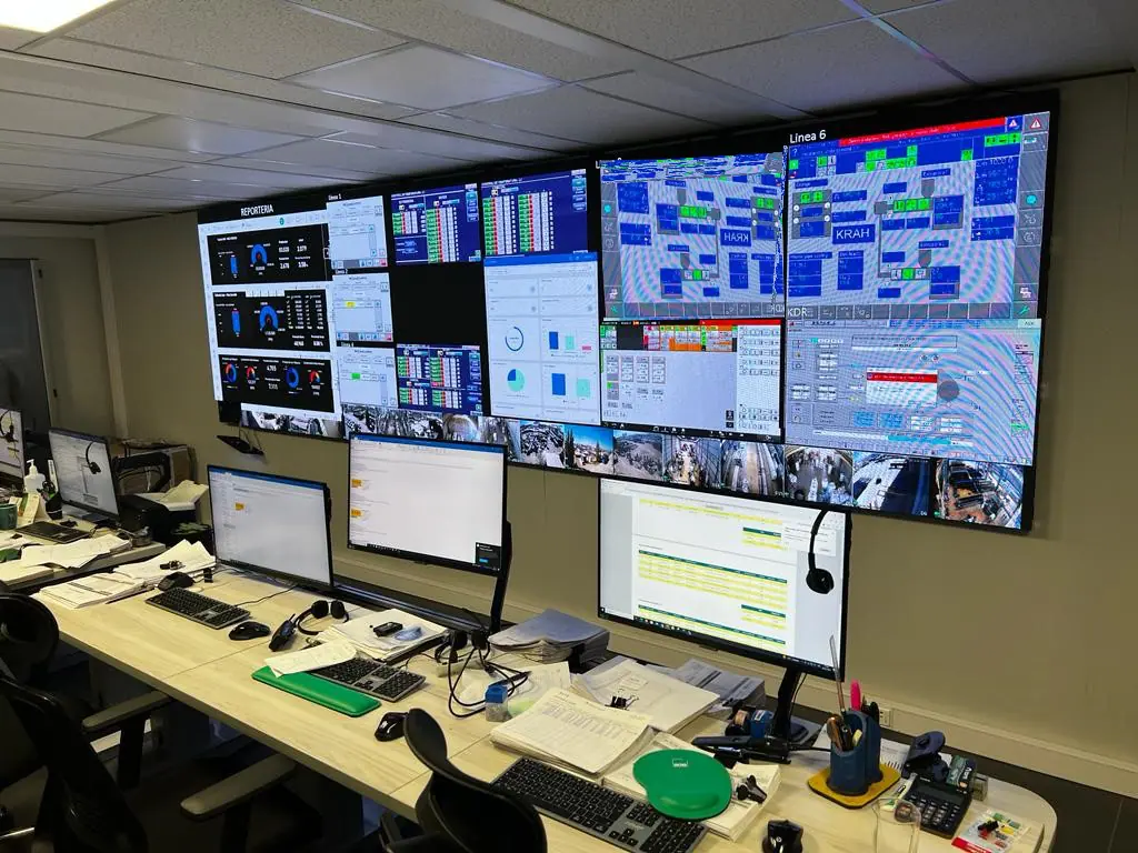 Videowall operativo en sala de control